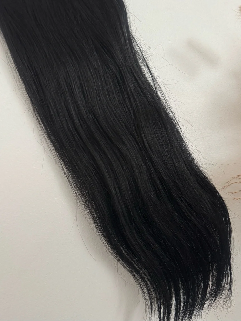 100% Human Hair Weft Extensions 16” Black Straight 100g